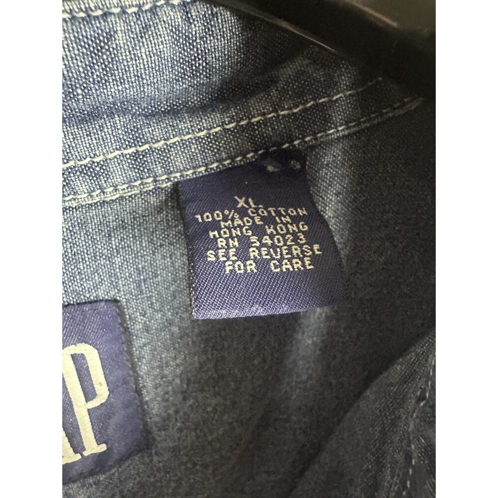 Vintage Gap Button Down Denim Pocket Shirt Long Sleeve Cotton Hong Kong Size XL - Picture 7 of 9